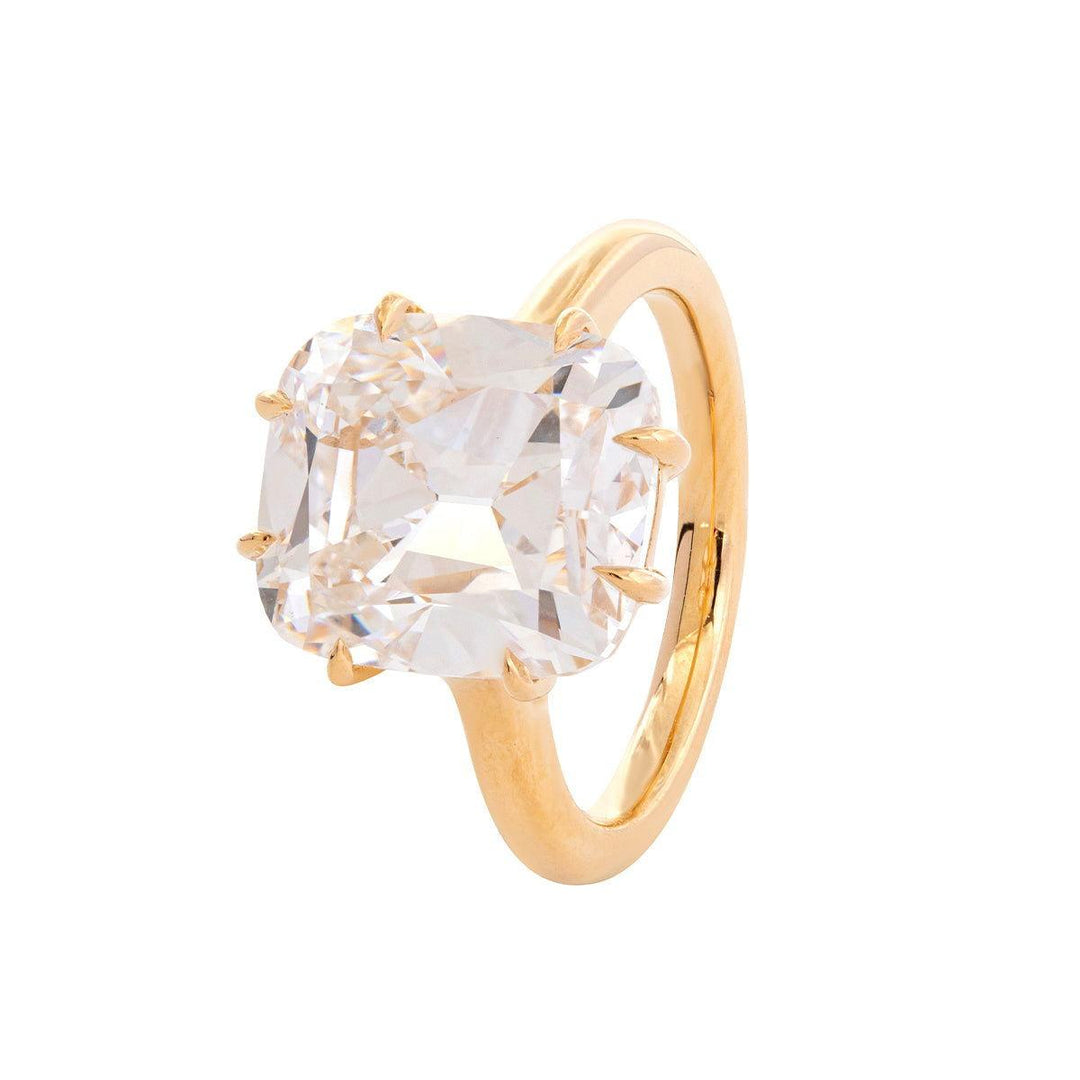 6.0ct-7.0ct Old Mine Elongated Cushion Cut Moissanite Diamond Engagement Ring