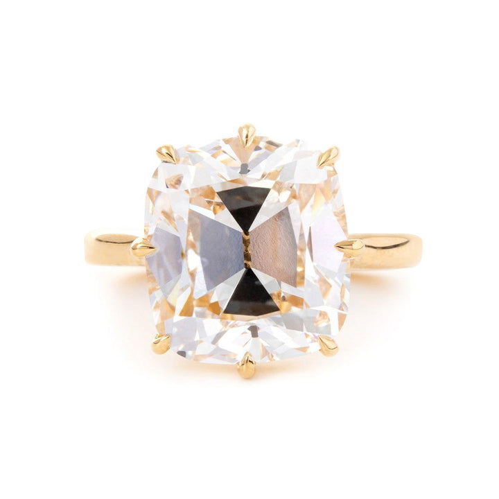 9.0ct-10.0ct Old Mine Elongated Cushion Cut Moissanite Diamond Engagement Ring