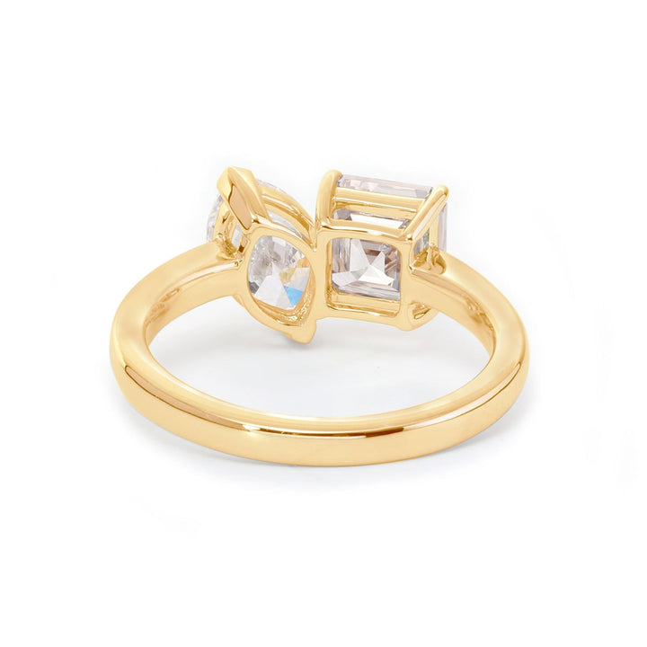 1.50ct-2.50ct Toi et Moi Asscher and Marquise Cut Diamond Solitaire Engagement Ring