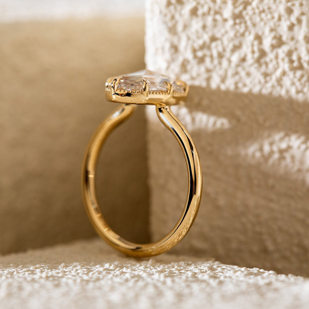 Ethically sourced lab grown diamond ring, oval solitaire engagement ring