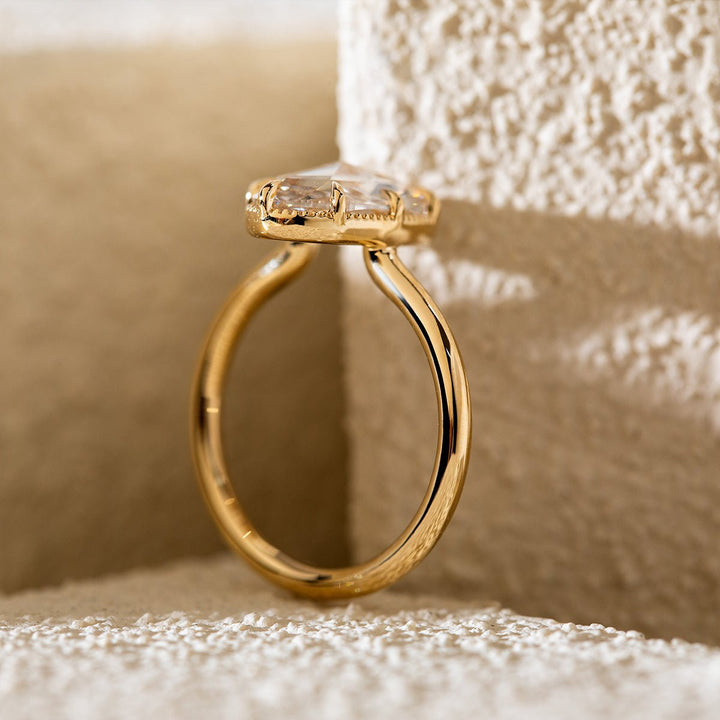 Ethically sourced lab grown diamond ring, oval solitaire engagement ring