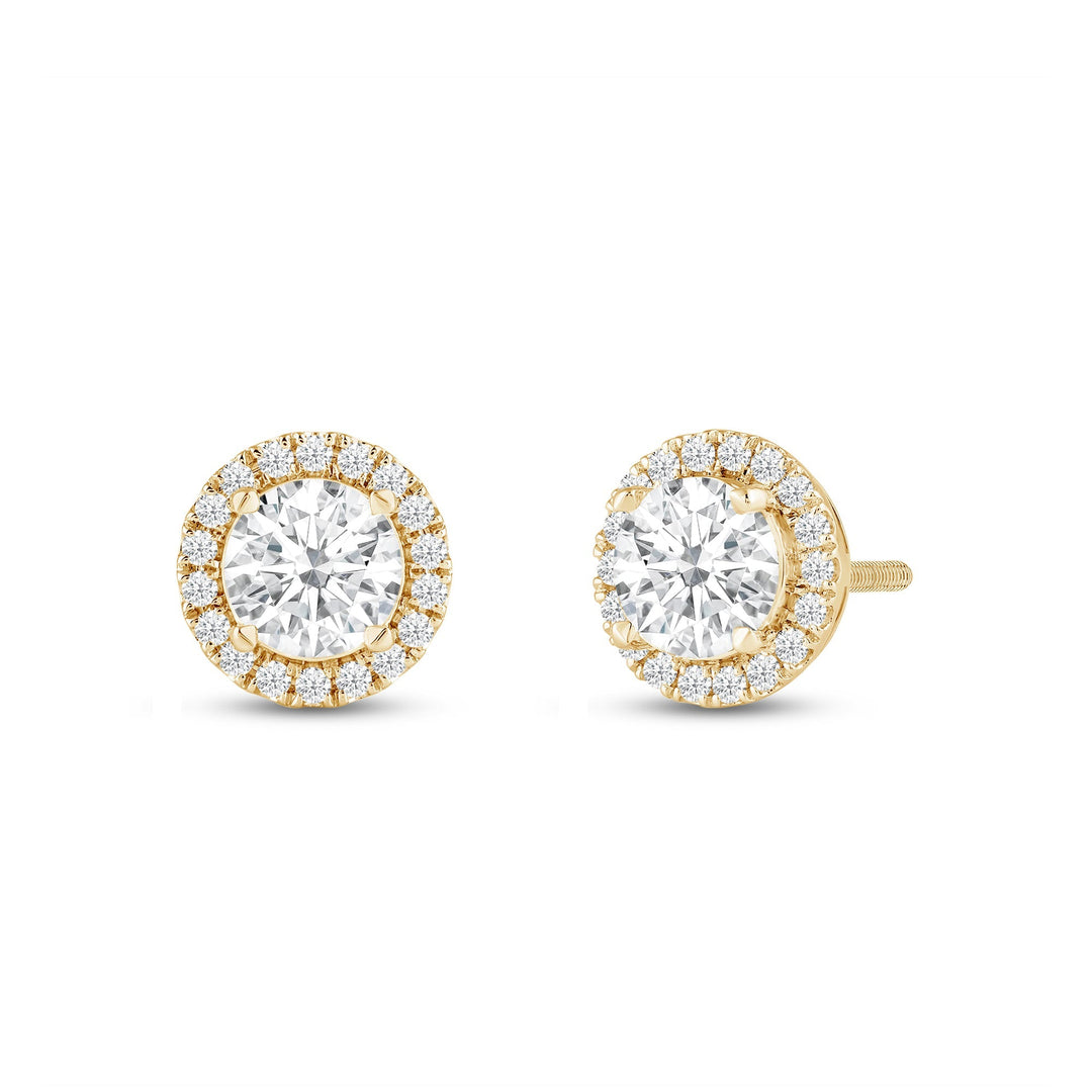 2.50CT Round Cut Halo Moissanite Diamond Stud Earrings for Women