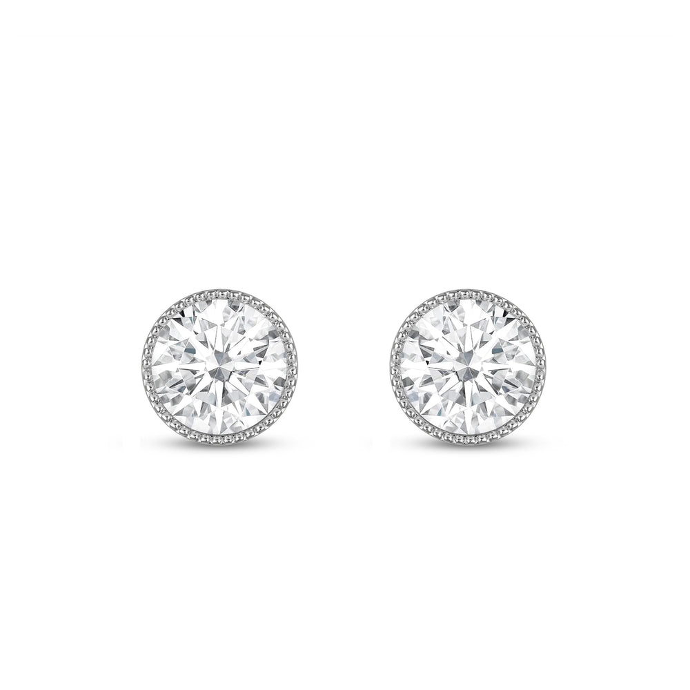 2.0Ct Round Cut Moissanite Vintage Diamond Stud Earrings for Her