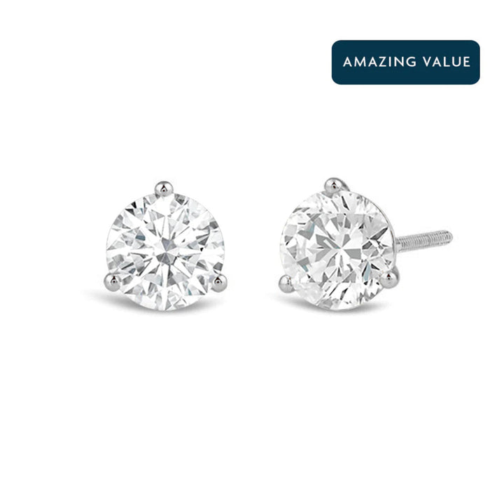 2.0CT Round Cut Moissanite Stud Diamond Earrings for Women