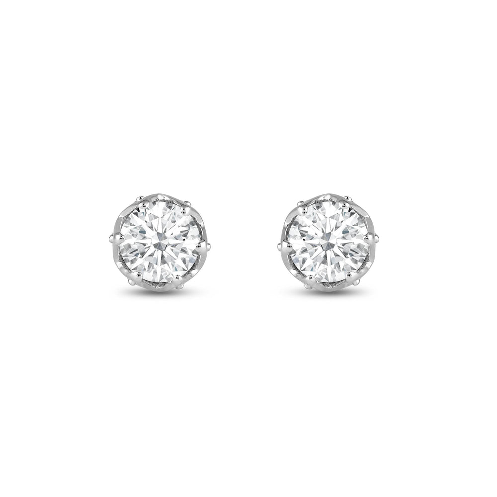 Round Cut Moissanite Vintage Diamond Stud Earrings for Her