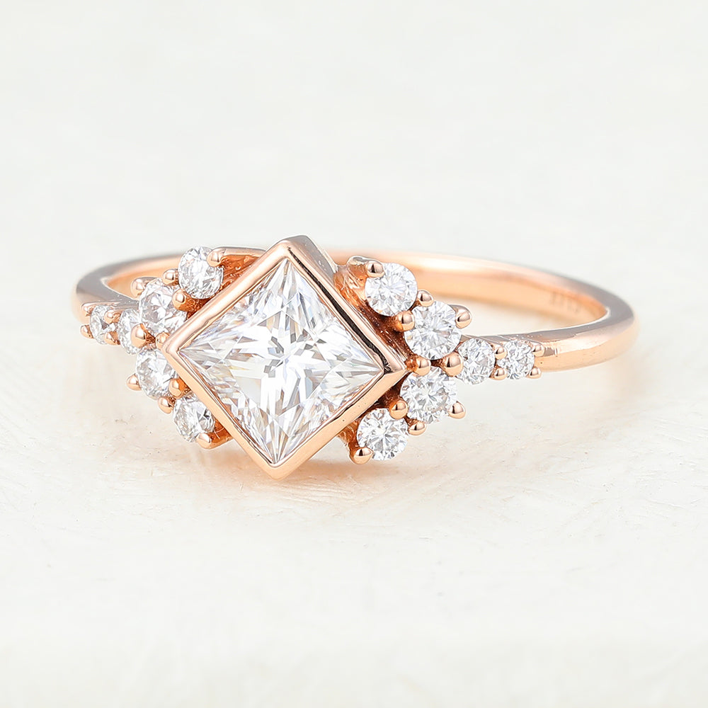 princess-shaped-moissanite-cluster-engagement-ring