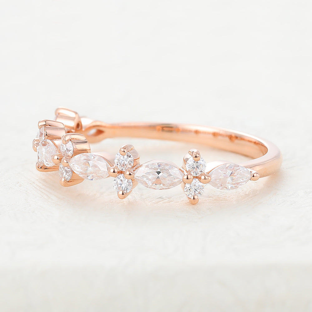 round-marquise-shaped-moissanite-cluster-wedding-band