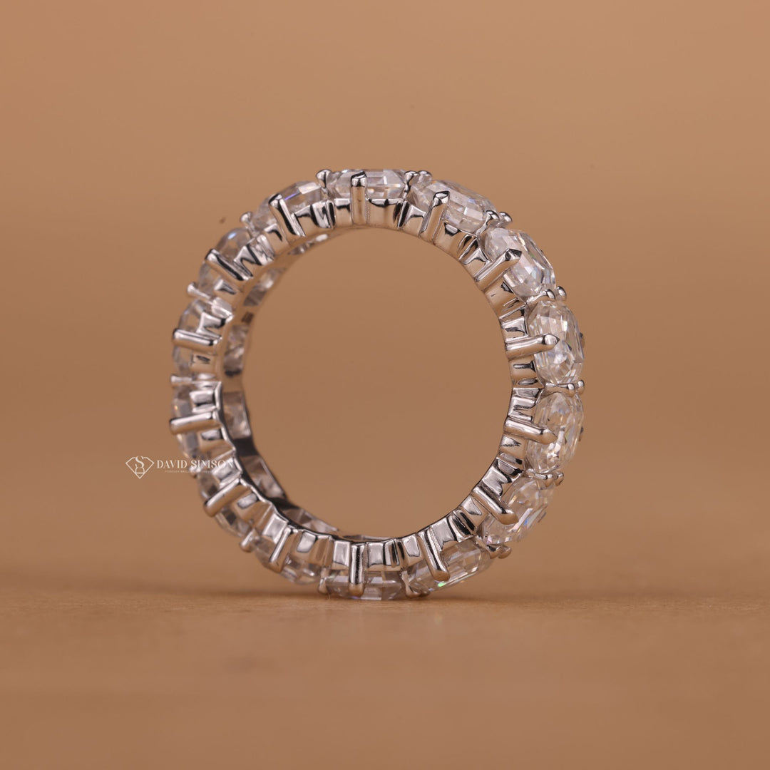 Rose Gold Asscher Moissanite
Platinum Full Eternity Band
Shared Prong Asscher Setting
Geometric Moissanite Wedding Ring
Minimalist Eternity Moissanite
Sterling Silver Asscher Band

