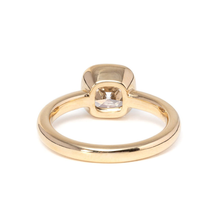 1.50ct-2.50ct Cushion Cut Diamond Bezel Solitaire Unique Engagement Ring