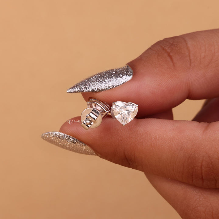 Earrings for her
Heart shaped jewelry
14k gold heart studs
18k white gold earrings