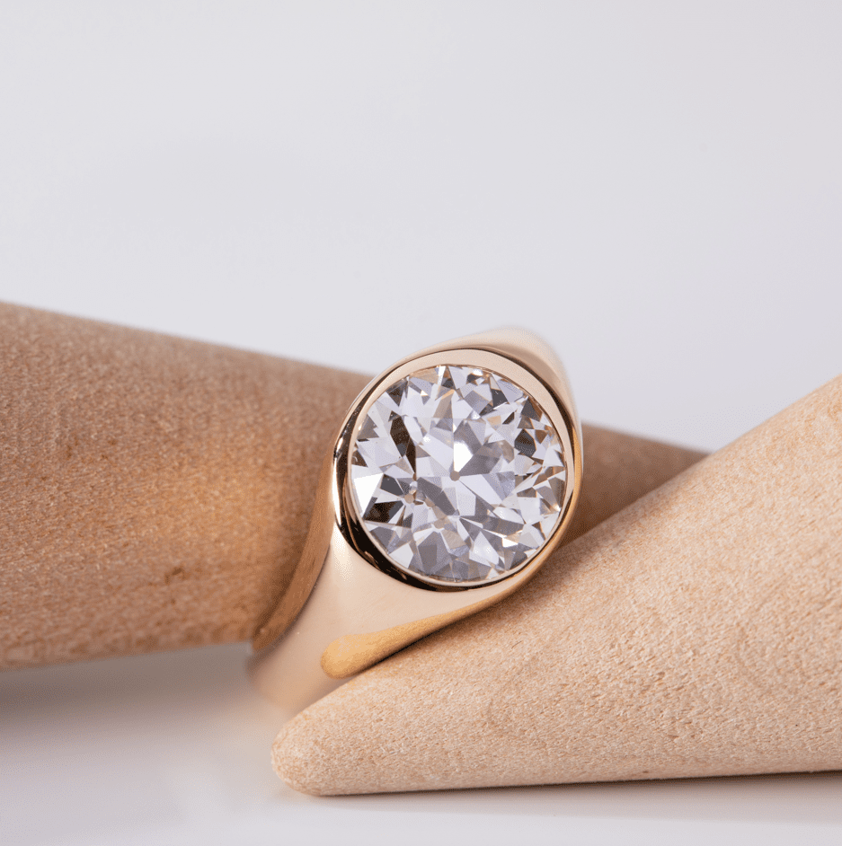 1920s Inspired Bezel RingEthical Luxury JewelryRare Old European DiamondProtective Diamond SettingAnniversary Old Euro RingBespoke Bezel Diamond Ring