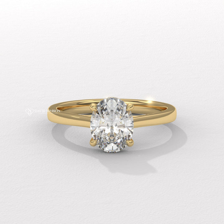 2.0CT-3.0CT Oval Moissanite Diamond Solitaire Engagement Ring