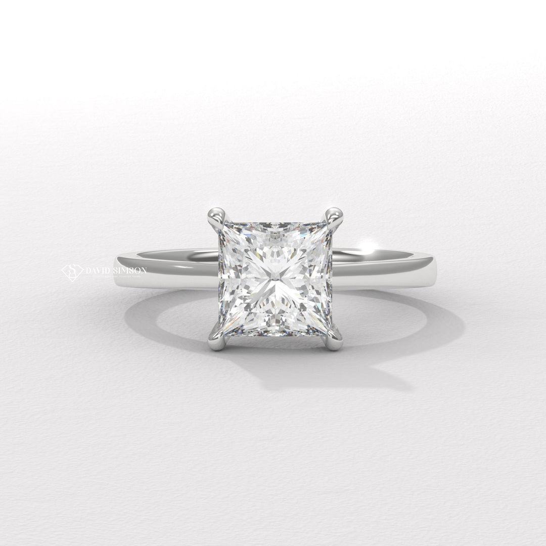 1.50CT-2.50CT Princess Moissanite Solitaire Diamond Engagement Ring