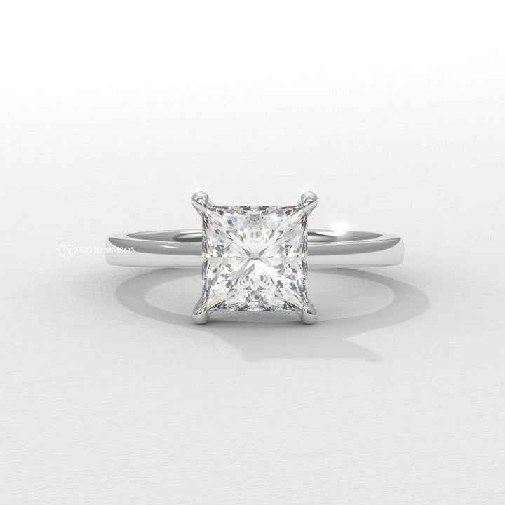 1.50CT-2.50CT Princess Moissanite Solitaire Diamond Engagement Ring