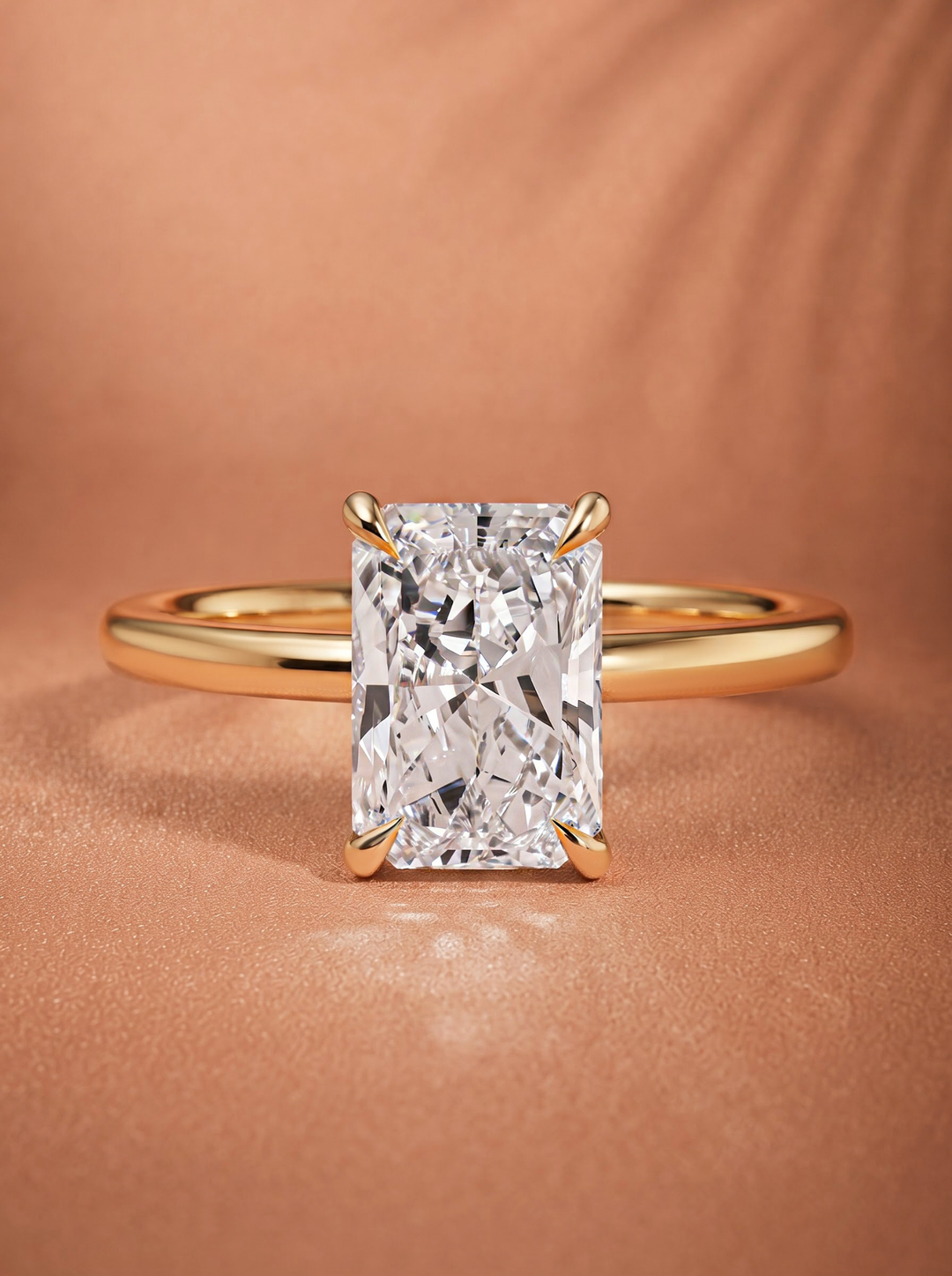 2.0CT-3.0CT Radiant Lab Grown Diamond Solitaire Engagement Ring