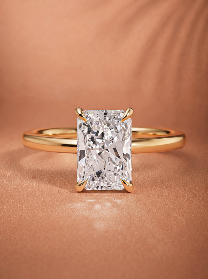 2.0CT-3.0CT Radiant Lab Grown Diamond Solitaire Engagement Ring