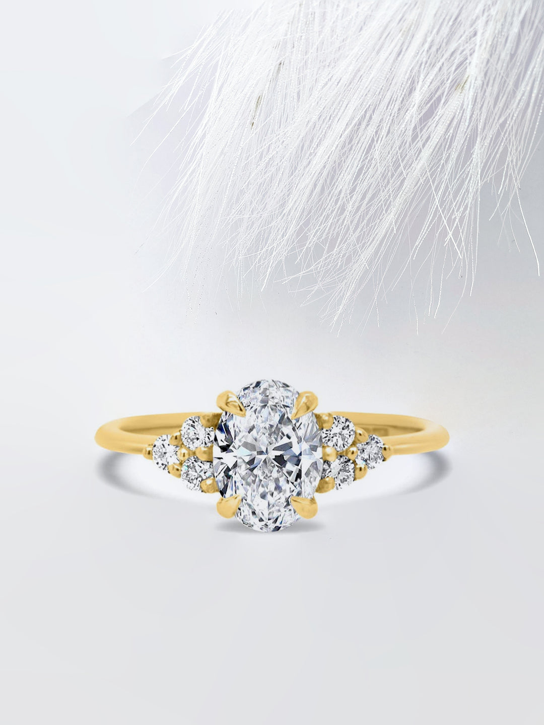 Oval Cut Cluster Moissanite Diamond Engagement Ring for Her