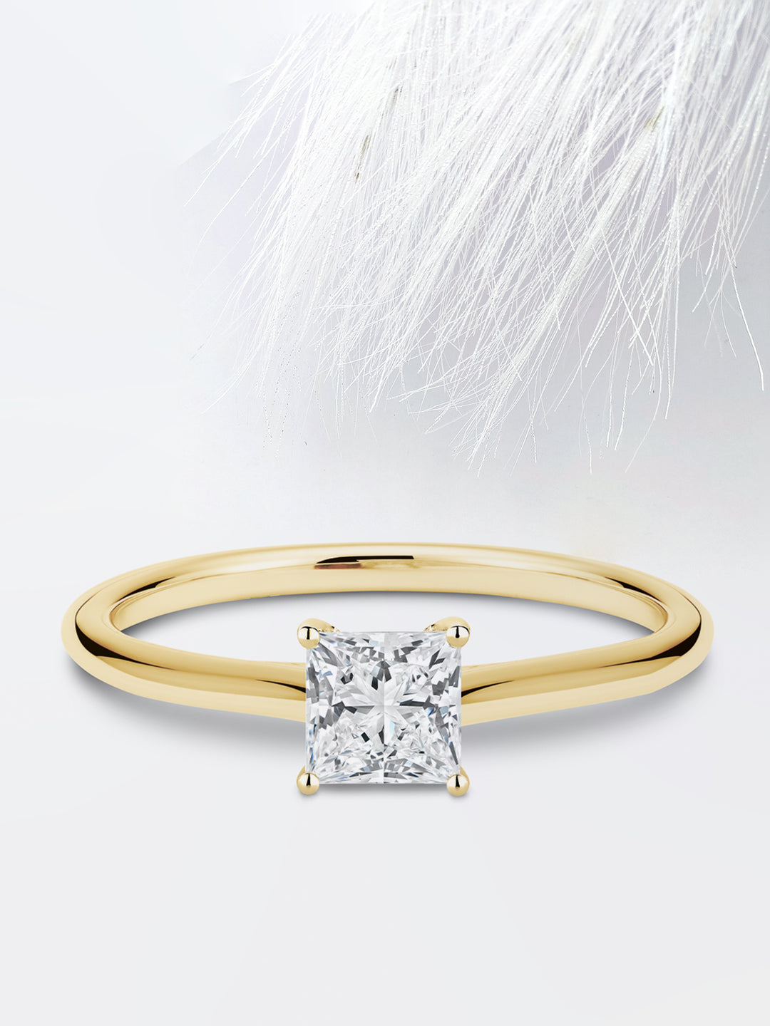 0.75CT Princess Cut Moissanite Diamond Bridge Engagement Ring