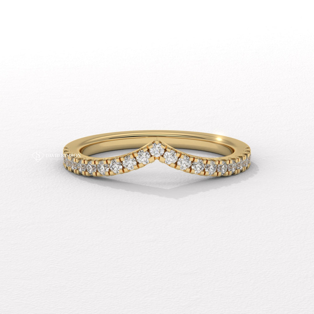 Curved Wedding Band
Contoured Wedding Ring
Curved Moissanite Band