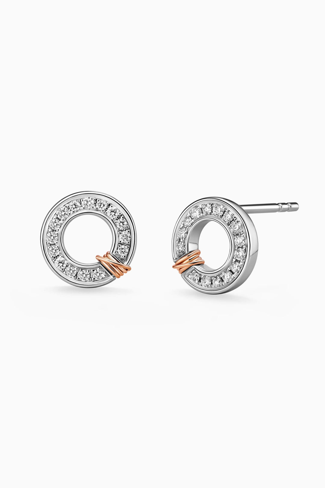 Round Cut Moissanite Circle Diamond Studs Earrings for Her