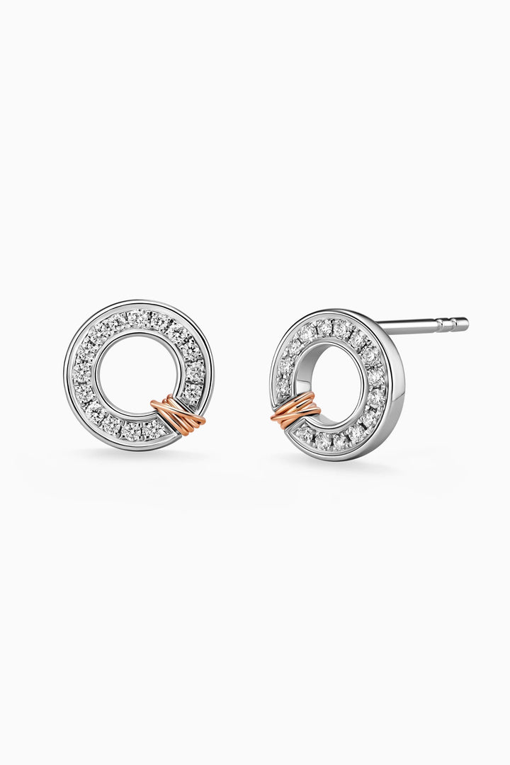 Round Cut Moissanite Circle Diamond Studs Earrings for Her