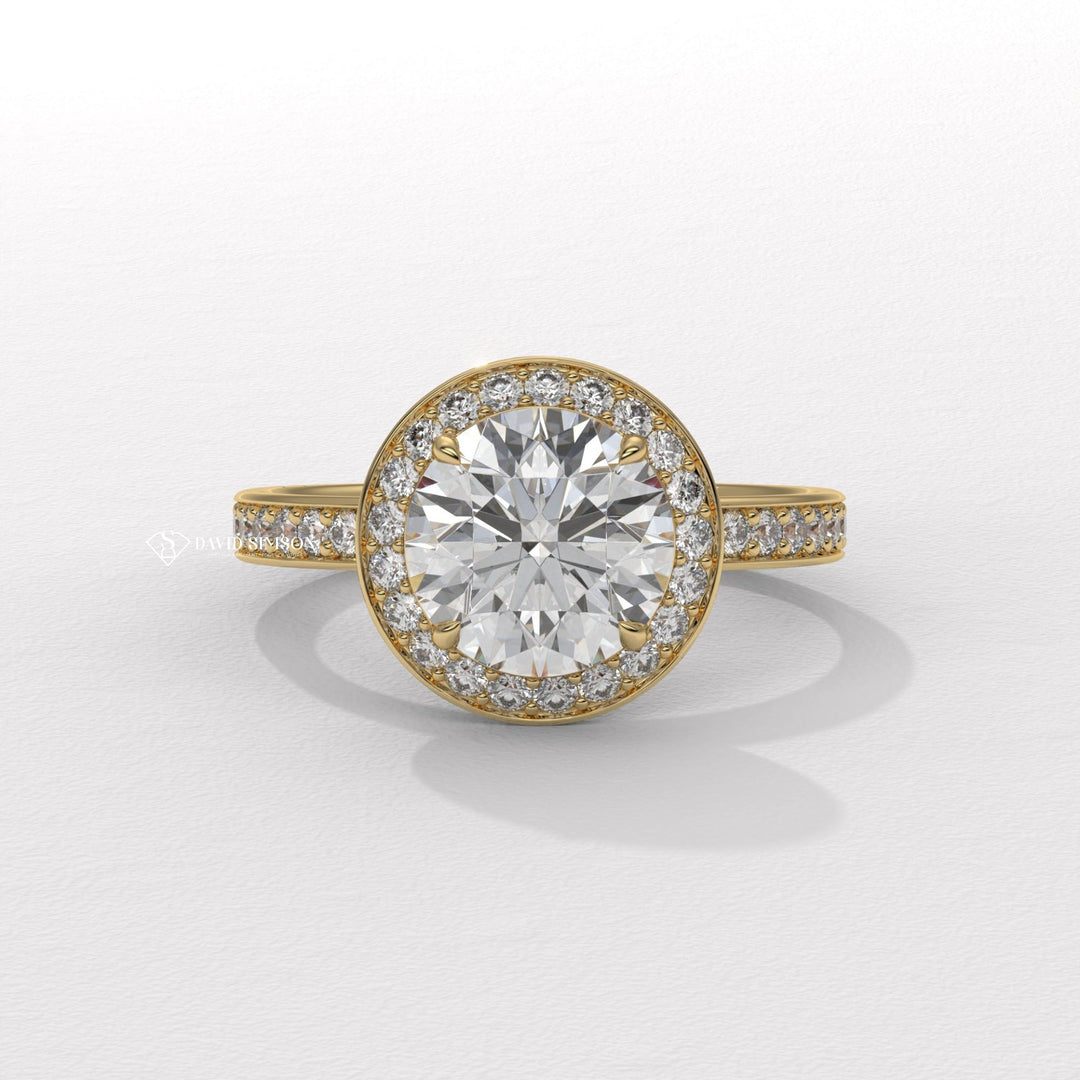 Round cut engagement ring, Round diamond engagement ring, Round solitaire engagement ring, 