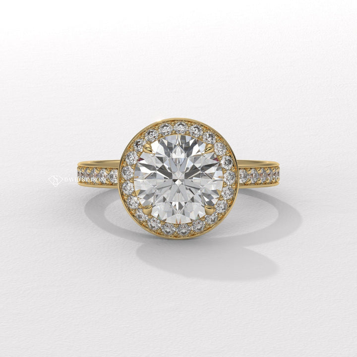 Round cut engagement ring, Round diamond engagement ring, Round solitaire engagement ring, 