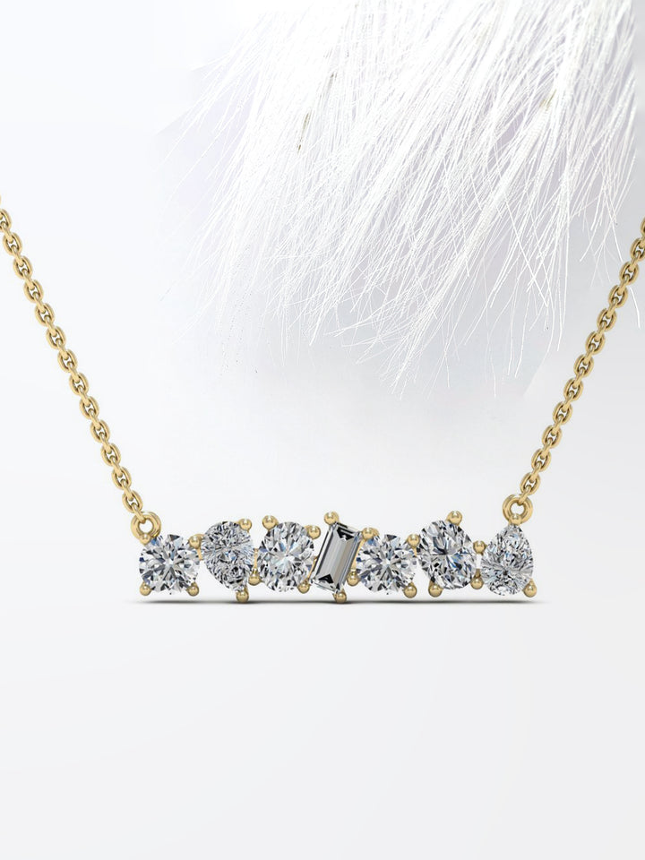 Mixed Shape Moissanite Diamond Necklace for Women