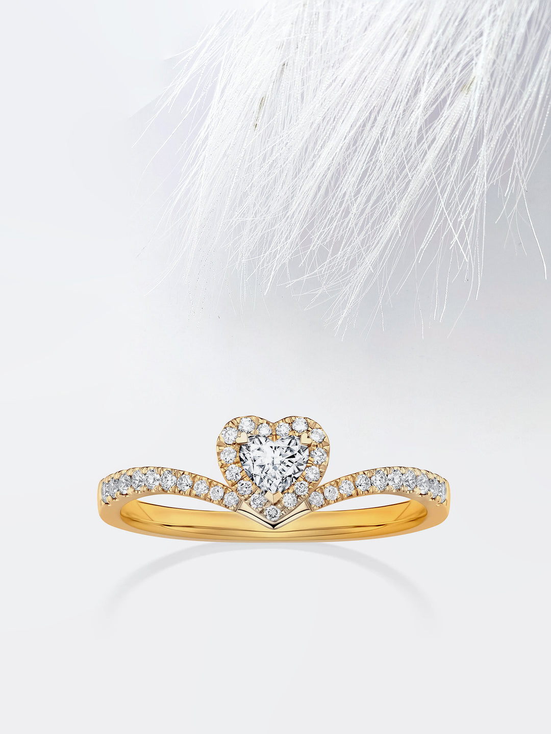 0.23CT Heart Shape Moissanite Halo Diamond Engagement Ring