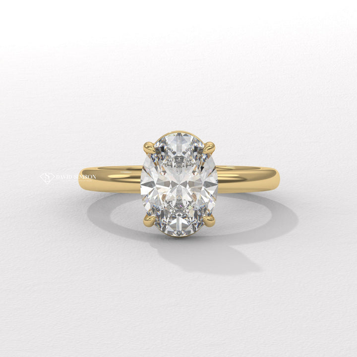2.50CT-3.50CT Oval Moissanite Diamond Solitaire Engagement Ring
