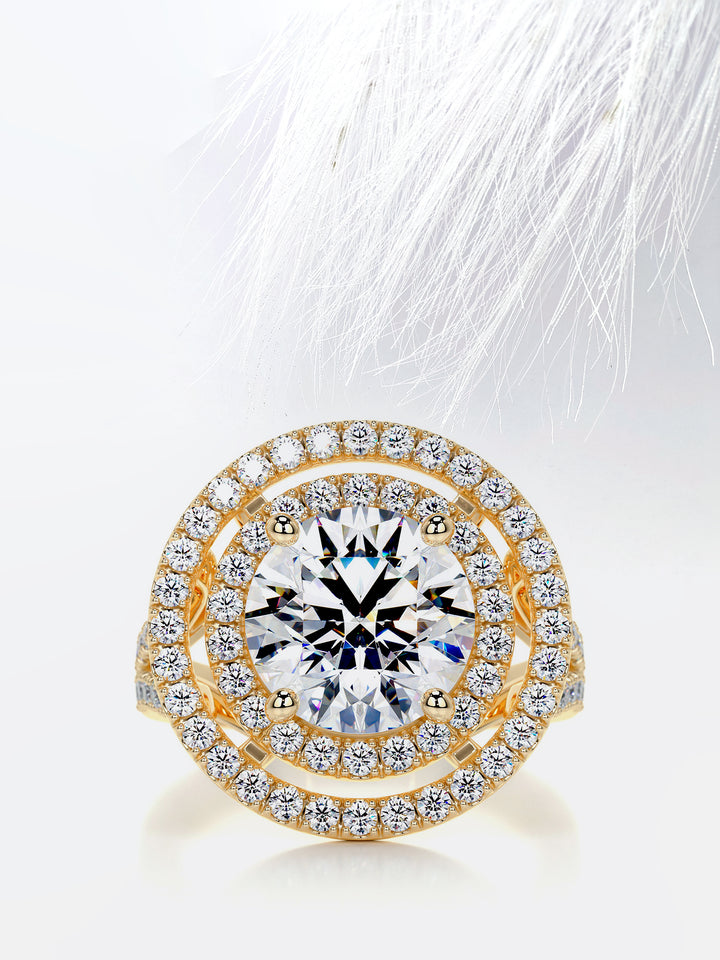 4.0CT Antique Round Diamond Natalie Portman Engagement Ring