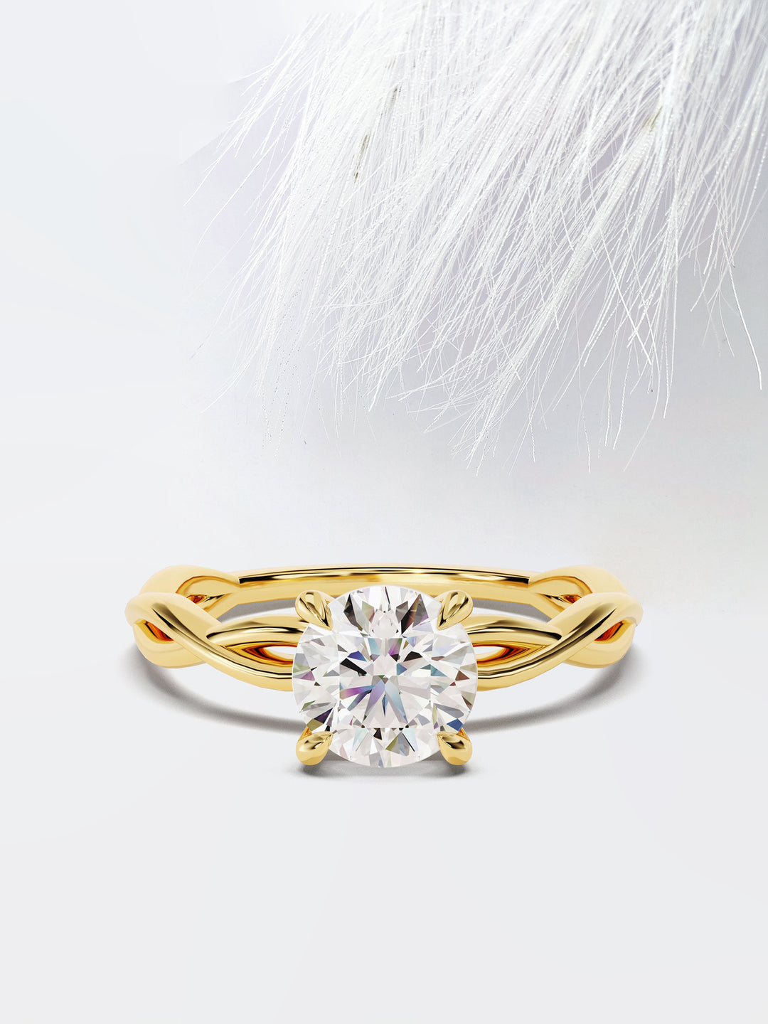 1.0CT Round Cut Moissanite Diamond Infinity Engagement Ring