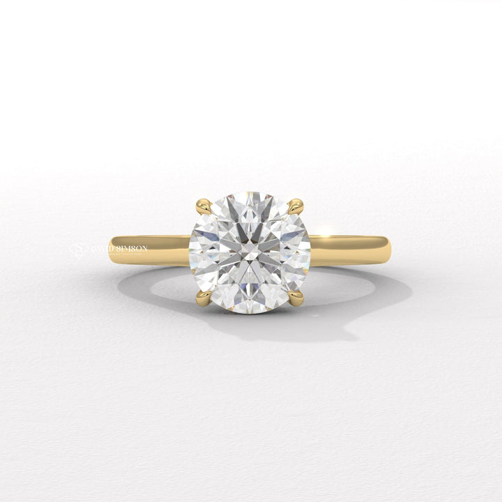 1.50CT-2.50CT Round Moissanite Bridge Set Diamond Solitaire Engagement Ring