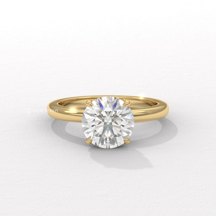 1.0CT-3.0CT Round Moissanite Diamond Tulip Set Engagement Ring