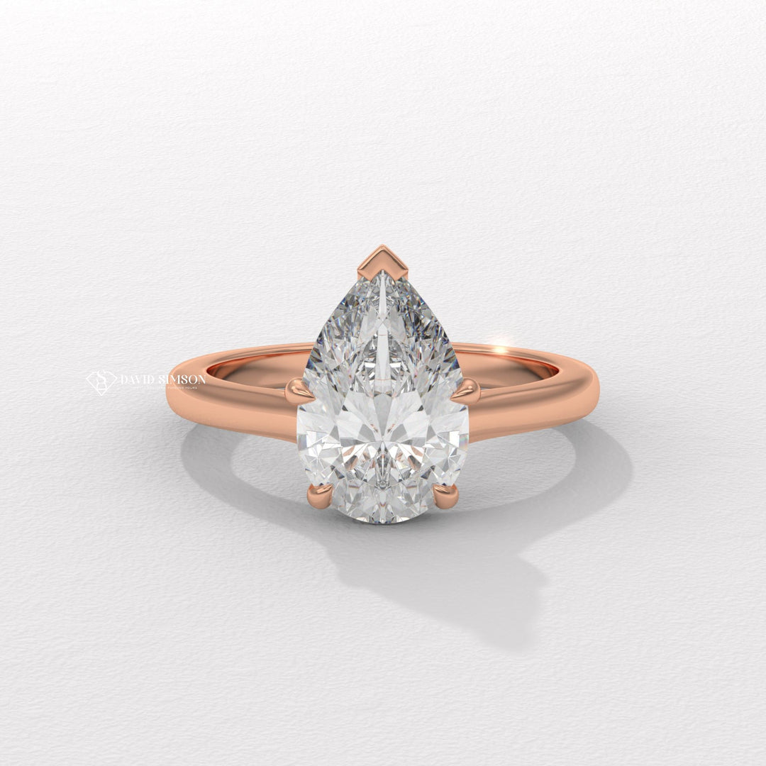 2.50CT-3.50CT Pear Moissanite Solitaire Diamond Engagement Ring for Women