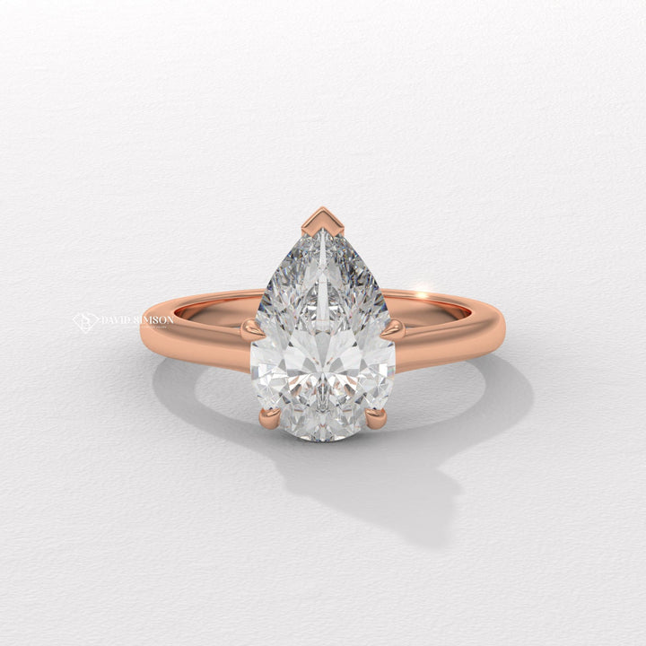 2.50CT-3.50CT Pear Moissanite Solitaire Diamond Engagement Ring for Women