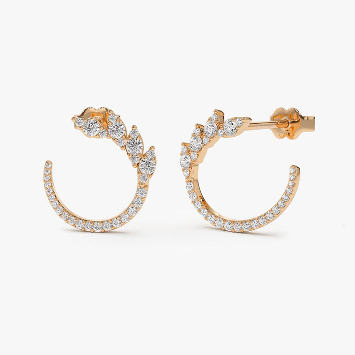 Round Cut Diamond Cluster Stud Earrings for Mother