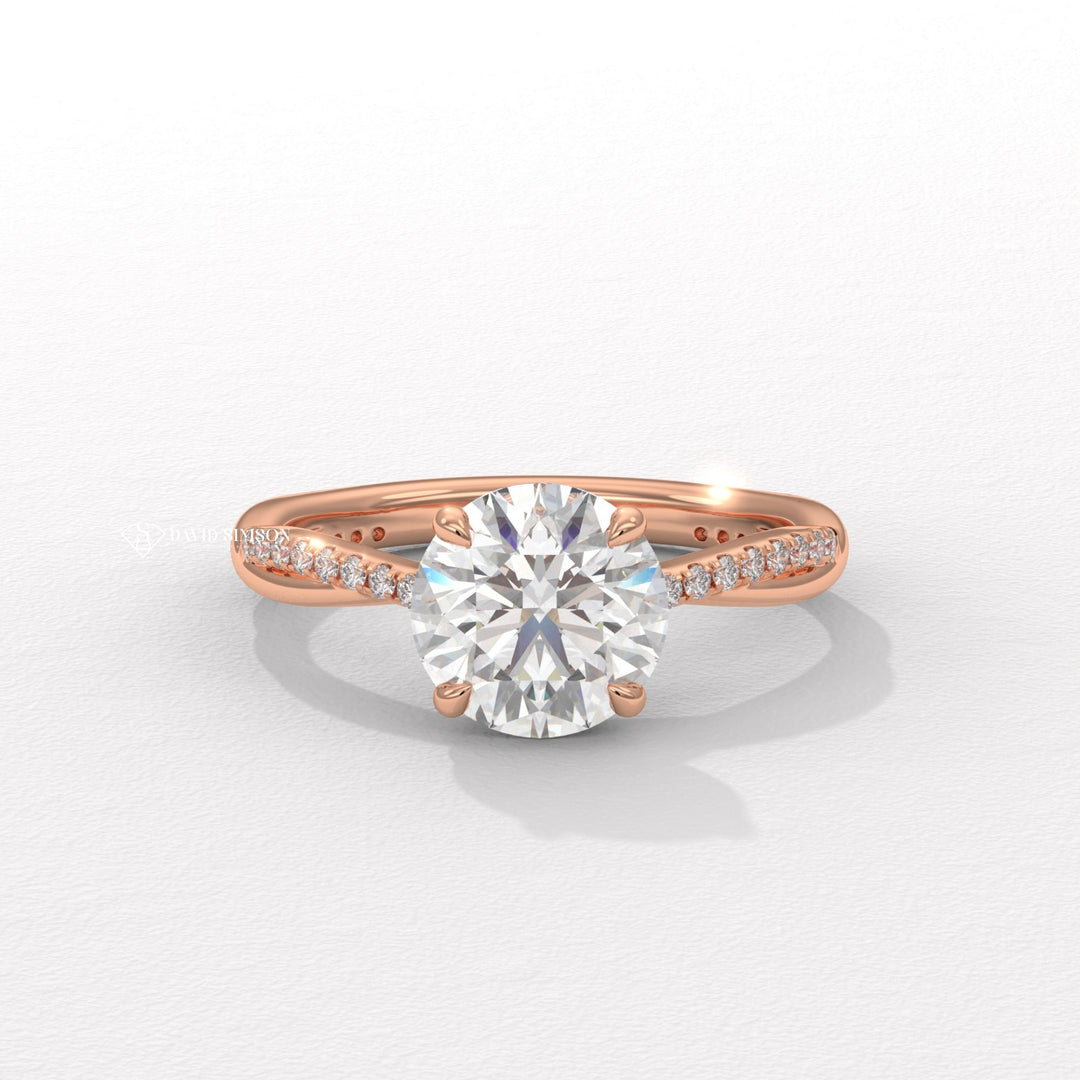 1.0CT-3.0CT Round Moissanite Infinity Diamond Engagement Ring