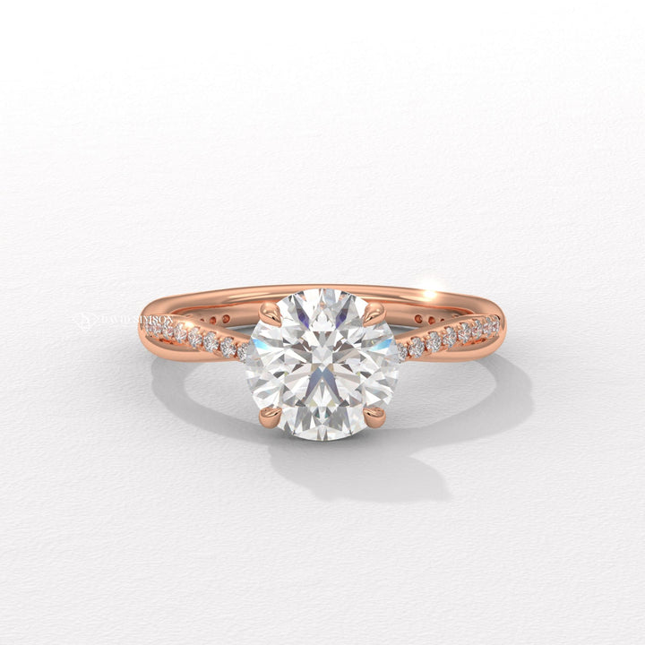 1.0CT-3.0CT Round Moissanite Infinity Diamond Engagement Ring