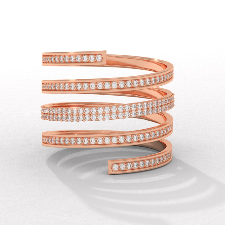 Round Cut Moissanite Diamond Channel Set Spring Wedding Band