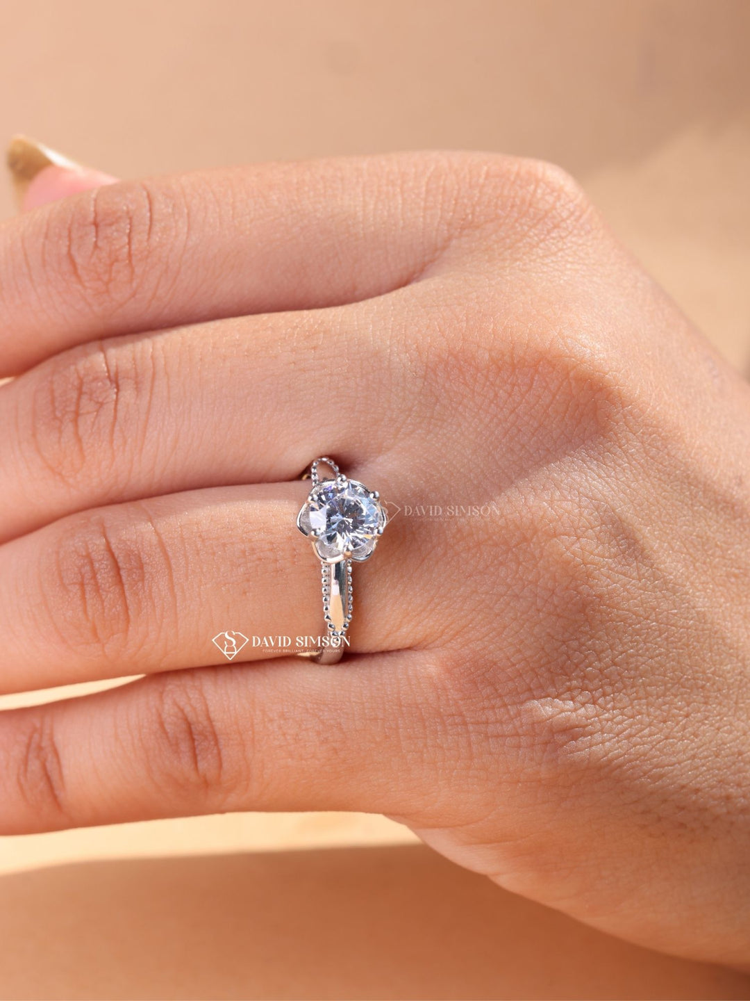 1.50CT-2.50CT Round Cut Moissanite Diamond Vintage Solitaire Engagement Ring