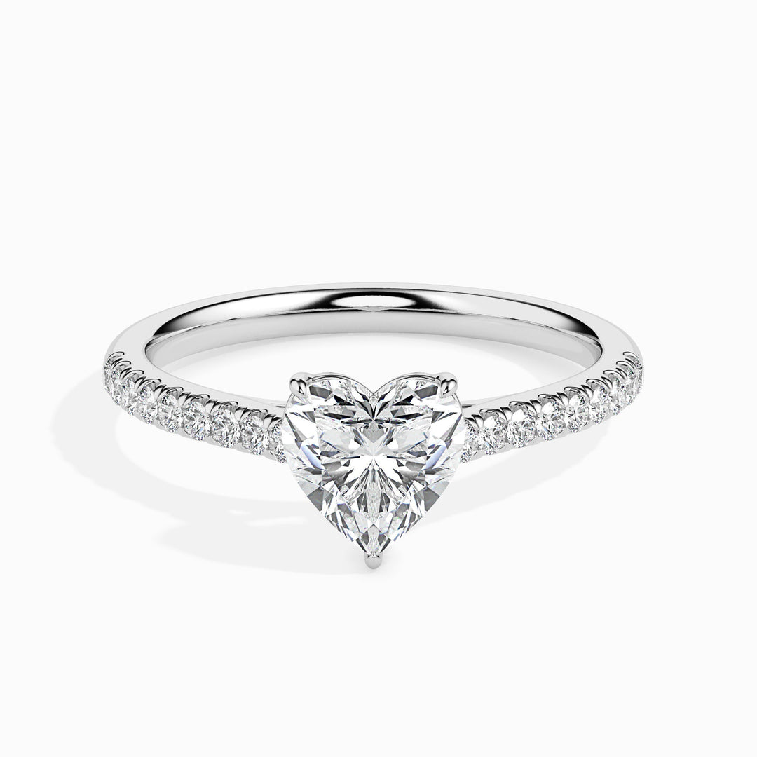 1ct Heart F- VS Lab Grown Diamond Pave Engagement Ring