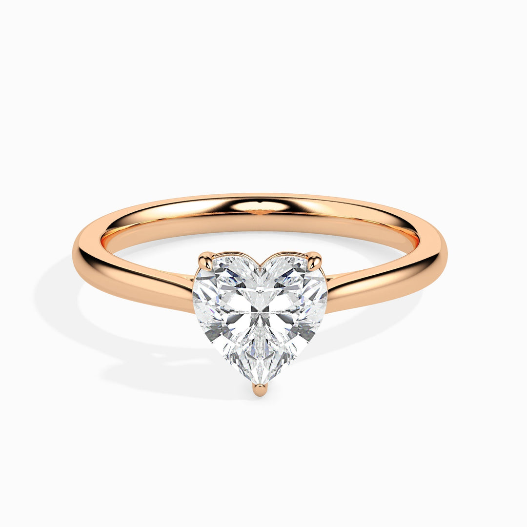 1ct Heart F- VS Lab Grown Diamond Solitaire Engagement Ring