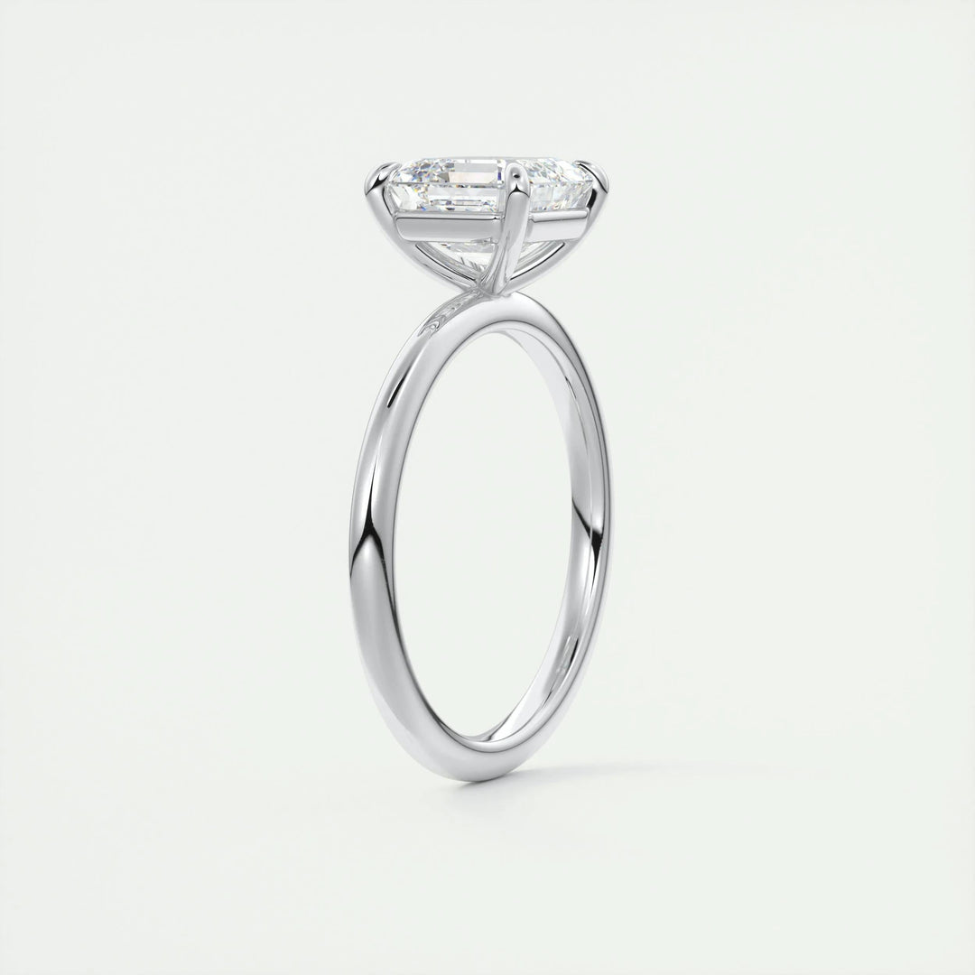 2.03CT Asscher Cut Solitaire Diamond Moissanite Engagement Ring