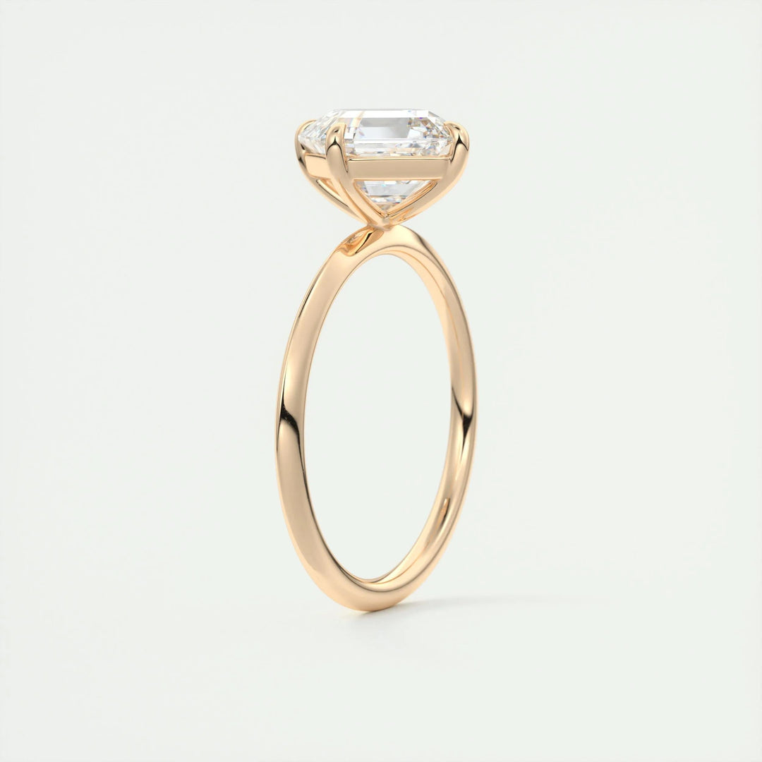 2.03CT Asscher Cut Solitaire Moissanite Diamond Engagement Ring