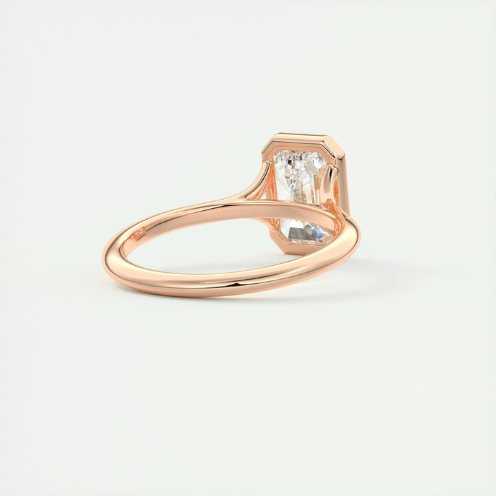 2.03CT Emerald Cut Bezel Moissanite Diamond Engagement Ring