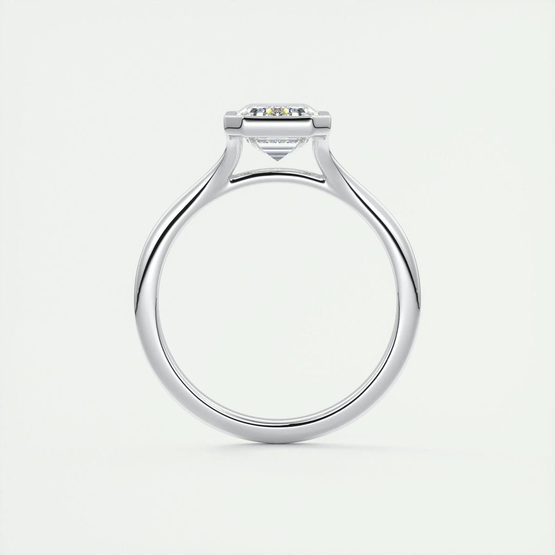 2.03CT Emerald Cut Bezel Moissanite Diamond Engagement Ring