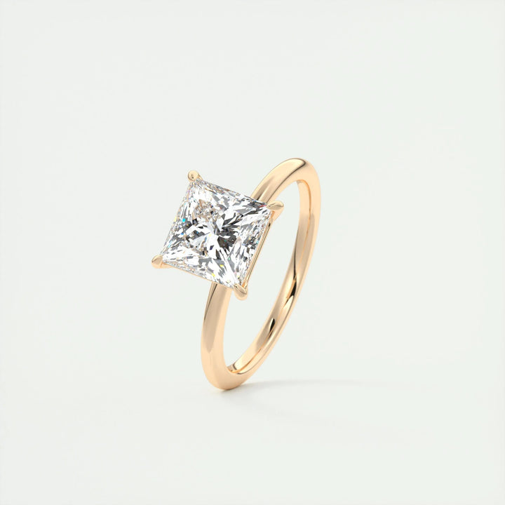 2.08CT Princess Cut Solitaire Diamond Moissanite Engagement Ring