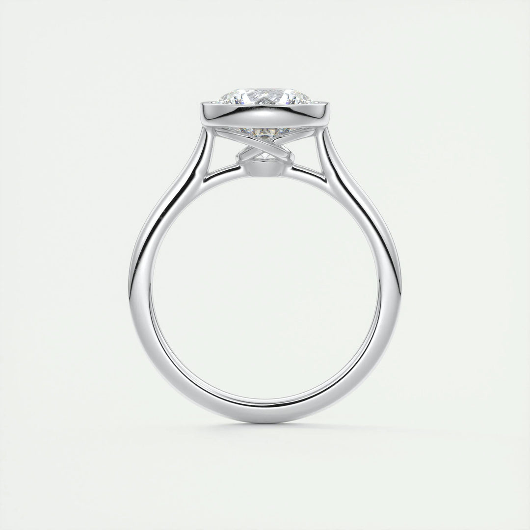 2.0CT Round Bezel Solitaire Moissanite Diamond Engagement Ring