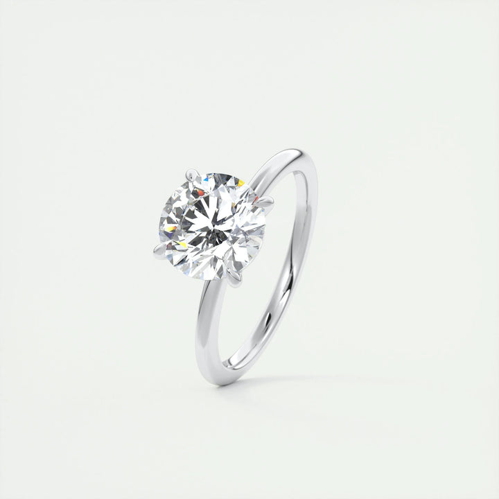 2.0CT Round Cut Diamond Solitaire Moissanite Engagement Ring